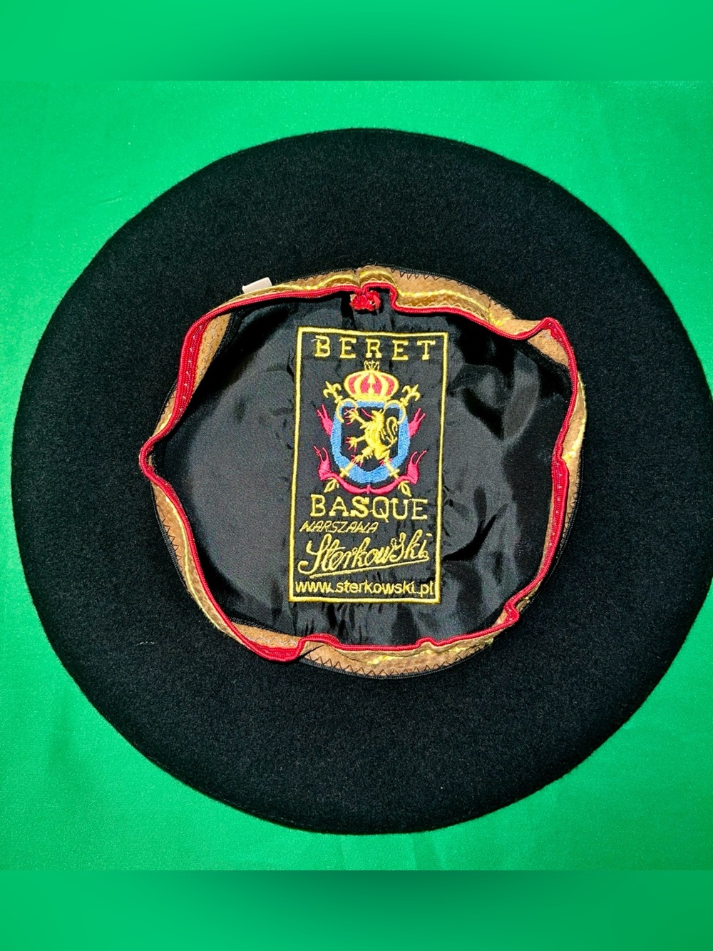 Sterkowski Beret Basque Black Wool Beret